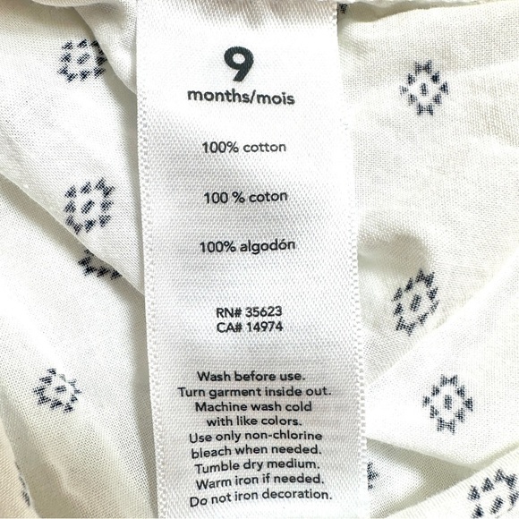 ⭐️ 5 for $25 Carter’s Collared Button Down Shirt Baby Onesie 9 Months - Picture 4 of 4